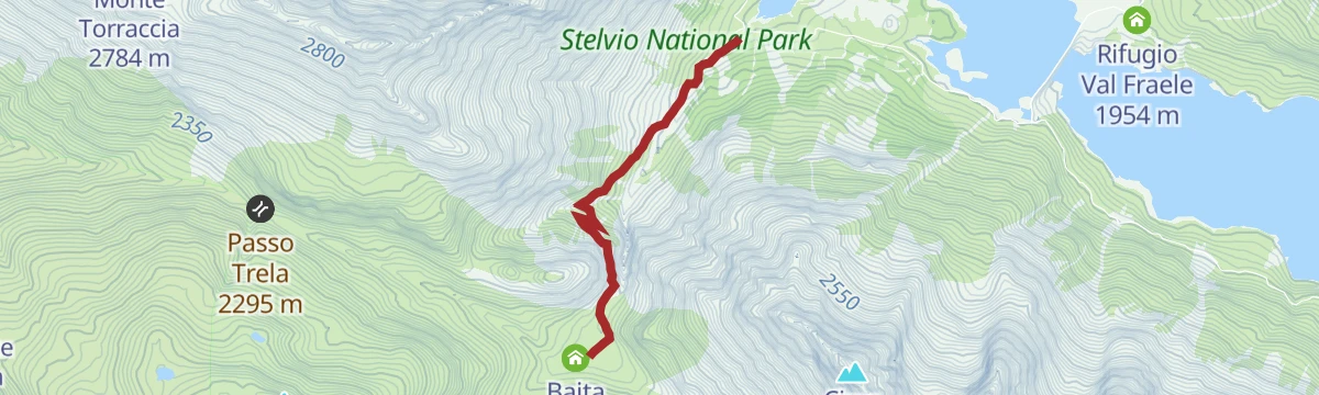 Route map: Val Pettini - Malga Trela with joelette